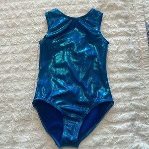 EUC Shiny Electric Blue Dance Leotard